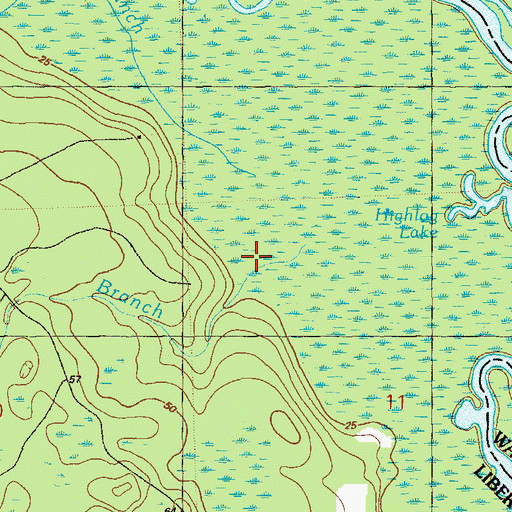 Topographic Map of Bulloch Branch, FL