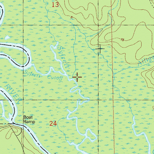 Topographic Map of Bumpy Creek, FL