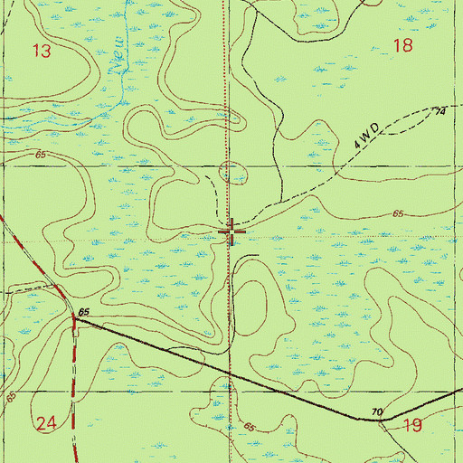 Topographic Map of Burnt Bridge, FL
