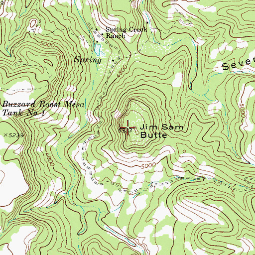 Topographic Map of Jim Sam Butte, AZ