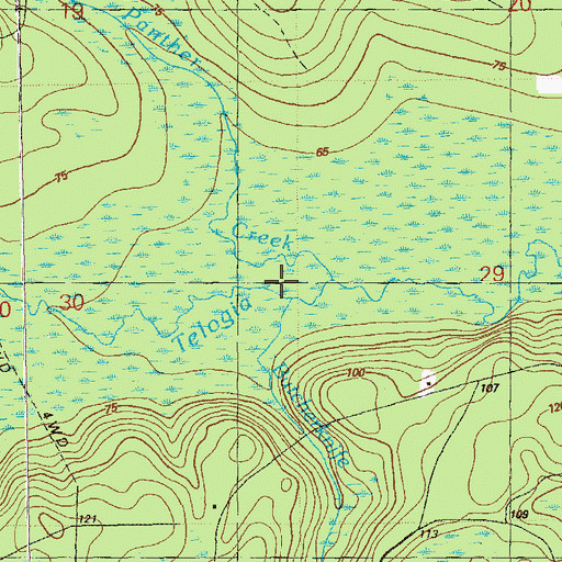 Topographic Map of Butcherknife Branch, FL