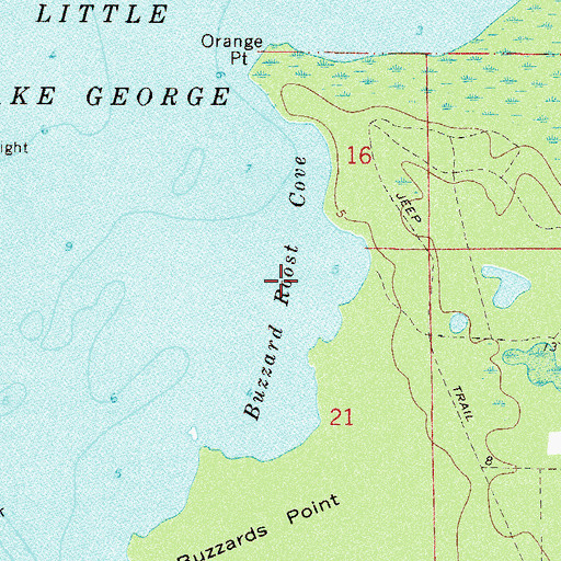 Topographic Map of Buzzard Roost Cove, FL