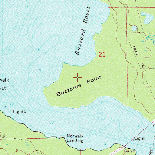 Topographic Map of Buzzards Point, FL