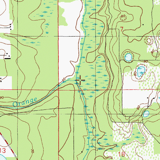 Topographic Map of Cabbage Creek, FL