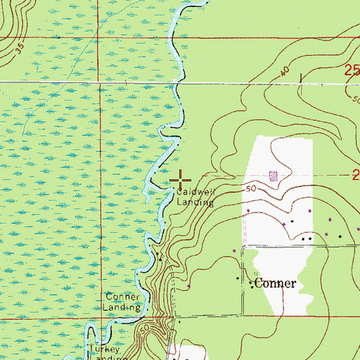 Topographic Map of Caldwell Landing, FL