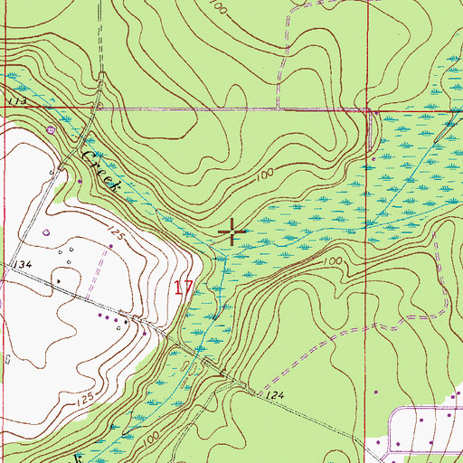 Topographic Map of Calkins Creek, FL