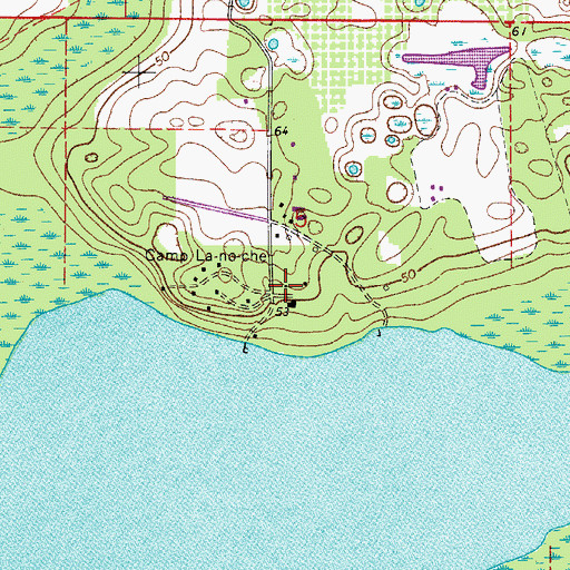 Topographic Map of Camp La-No-Che, FL