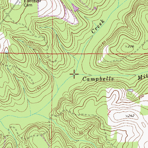 Topographic Map of Campbells Mill Creek, FL