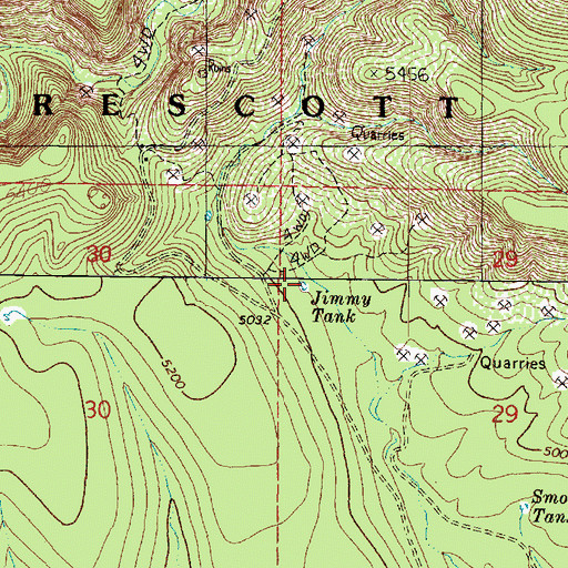 Topographic Map of Jimmy Tank, AZ