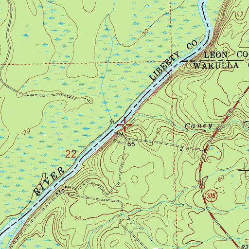 Topographic Map of Caney Creek, FL