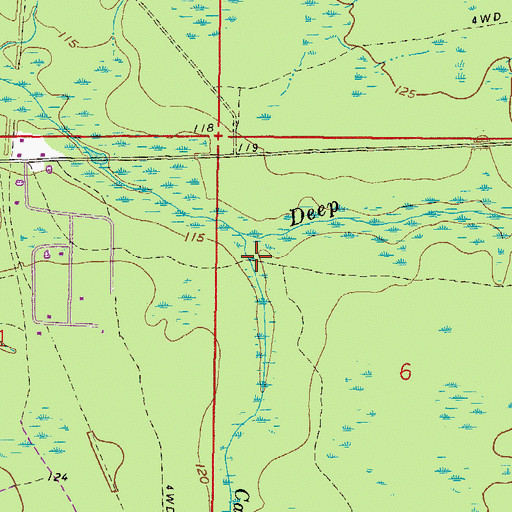 Topographic Map of Caney Flat Branch, FL