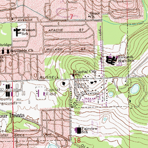 Topographic Map of Capital City Church, FL