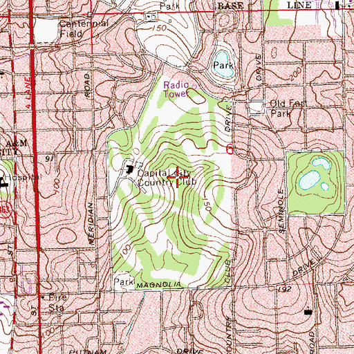 Topographic Map of Capital City Country Club, FL
