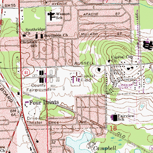 Topographic Map of Capital Field, FL