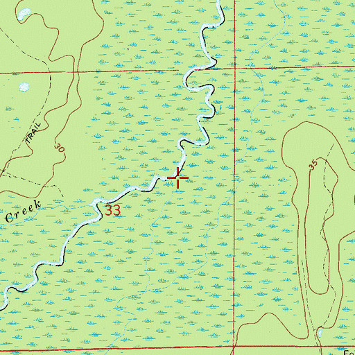 Topographic Map of Cedar Creek, FL