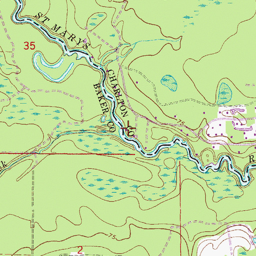 Topographic Map of Cedar Creek, FL