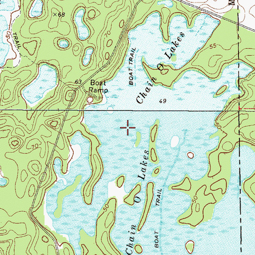 Topographic Map of Chain O Lakes, FL