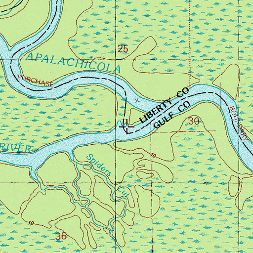 Topographic Map of Chipola River, FL