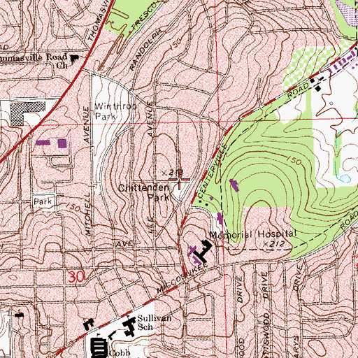 Topographic Map of Chittenden Park, FL