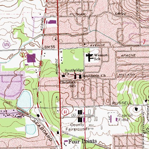 Topographic Map of Christian School, FL
