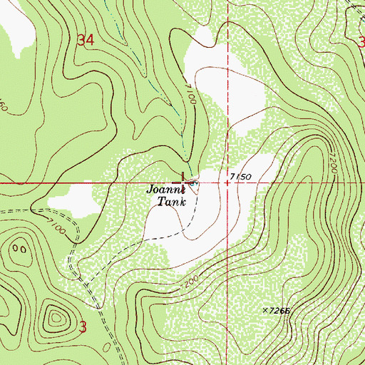 Topographic Map of Joanne Tank, AZ