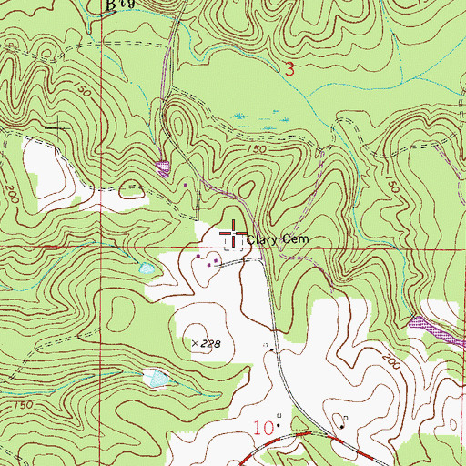 Topographic Map of Clary Cemetery, FL