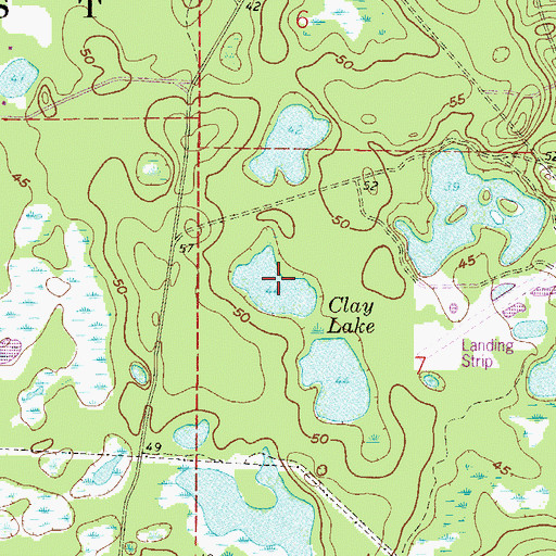 Topographic Map of Clay Lake, FL