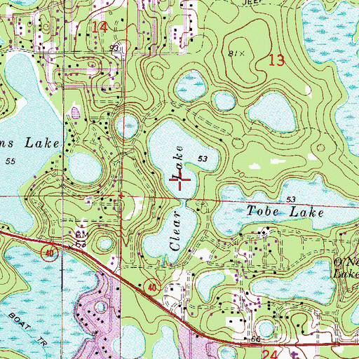Topographic Map of Clear Lake, FL
