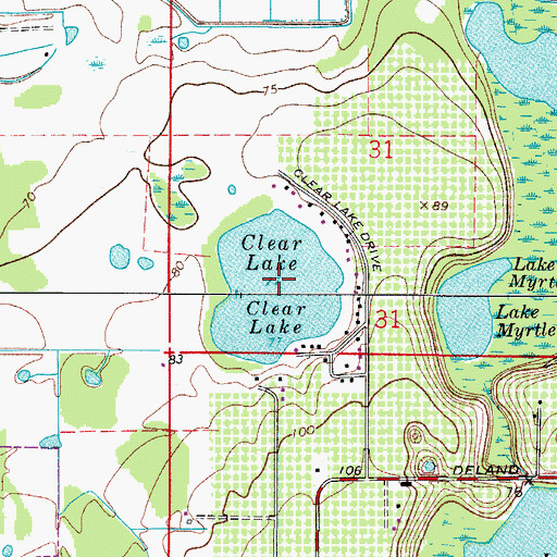 Topographic Map of Clear Lake, FL