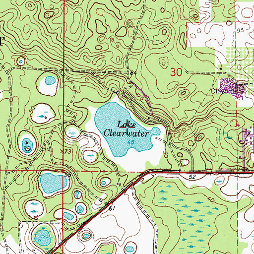 Topographic Map of Lake Clearwater, FL