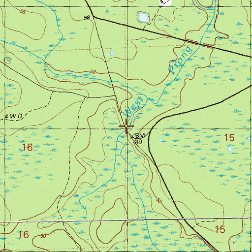 Topographic Map of Cliff Bridge, FL