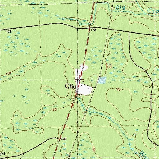Topographic Map of Clio, FL