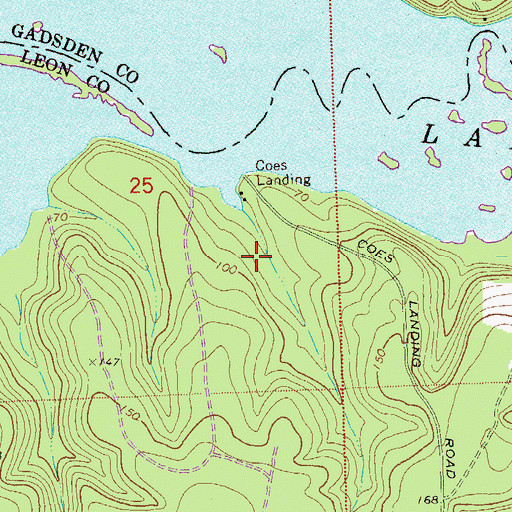 Topographic Map of Coes Landing, FL