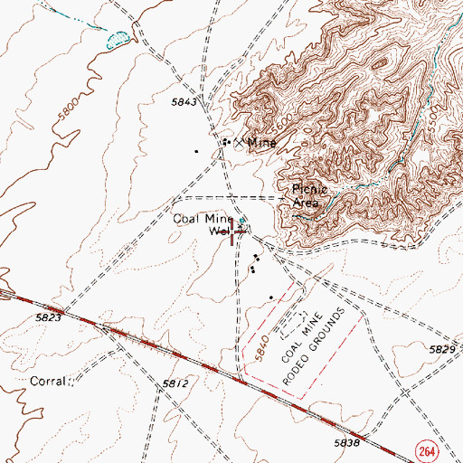 Topographic Map of Coal Mine Well, AZ