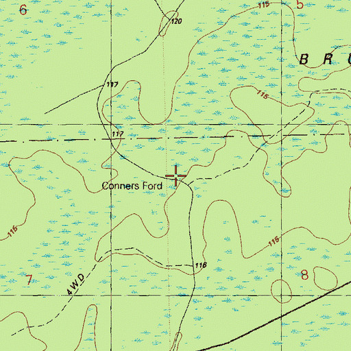 Topographic Map of Conners Ford, FL