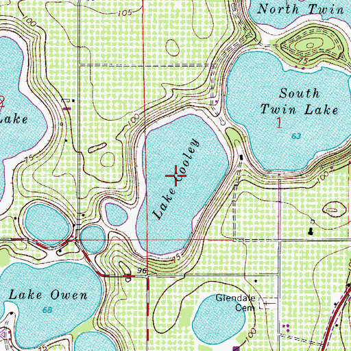Topographic Map of Lake Cooley, FL
