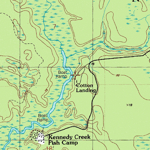 Topographic Map of Cotton Landing, FL