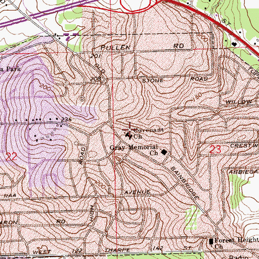 Topographic Map of Covenant Church, FL