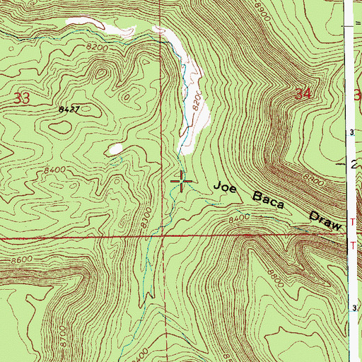 Topographic Map of Joe Baca Draw, AZ