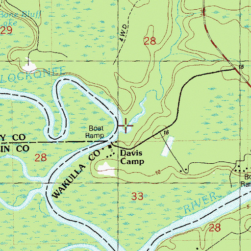 Topographic Map of Cow Creek, FL