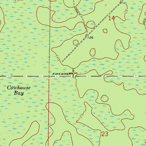 Topographic Map of Cowhouse Bay, FL