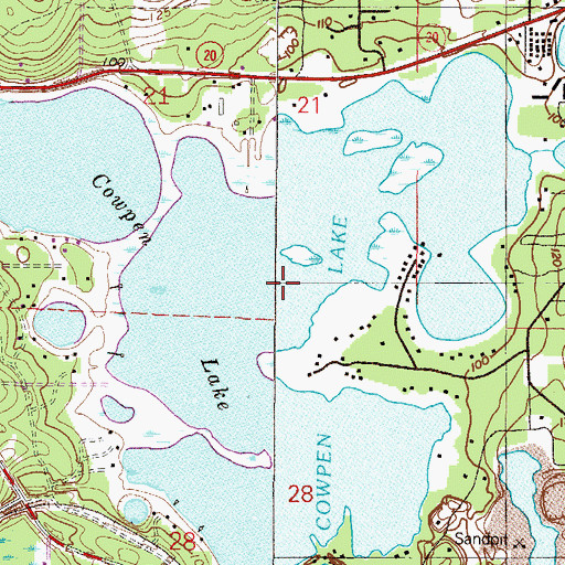 Topographic Map of Cowpen Lake, FL