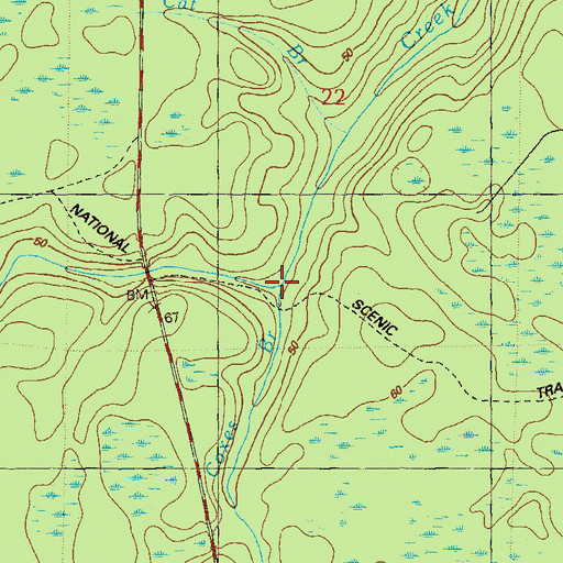 Topographic Map of Coxes Branch, FL