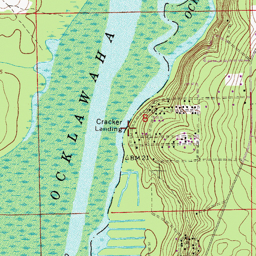 Topographic Map of Cracker Landing, FL