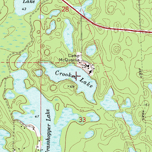 Topographic Map of Crooked Lake, FL
