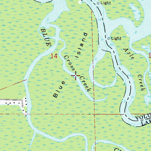 Topographic Map of Cross Creek, FL
