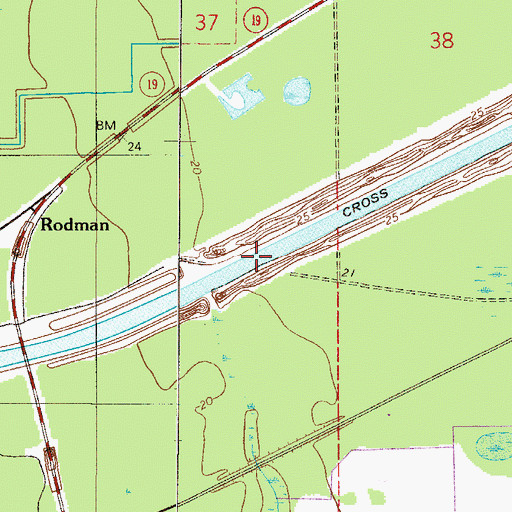 Topographic Map of Cross Florida Barge Canal, FL