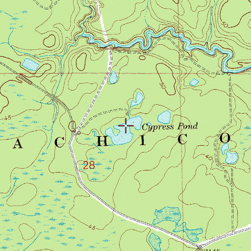 Topographic Map of Cypress Pond, FL
