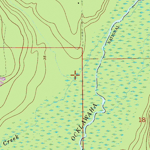 Topographic Map of Daisy Creek, FL