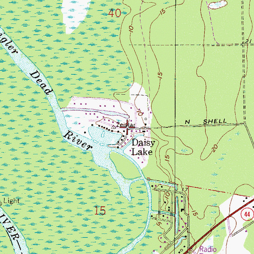 Topographic Map of Daisy Lake, FL